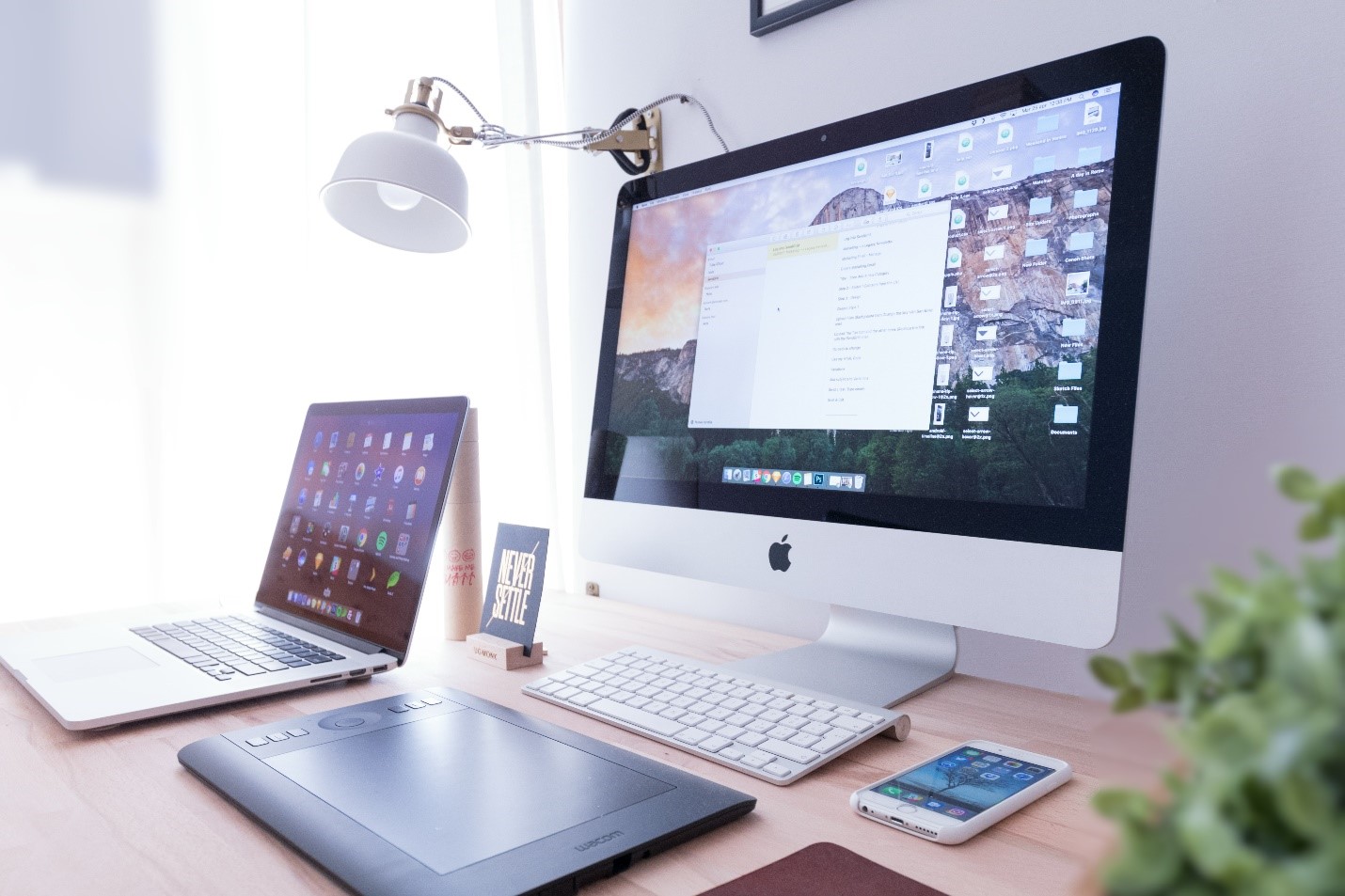 Multiple devices on a desk showcasing fiber optic bandwidth performance